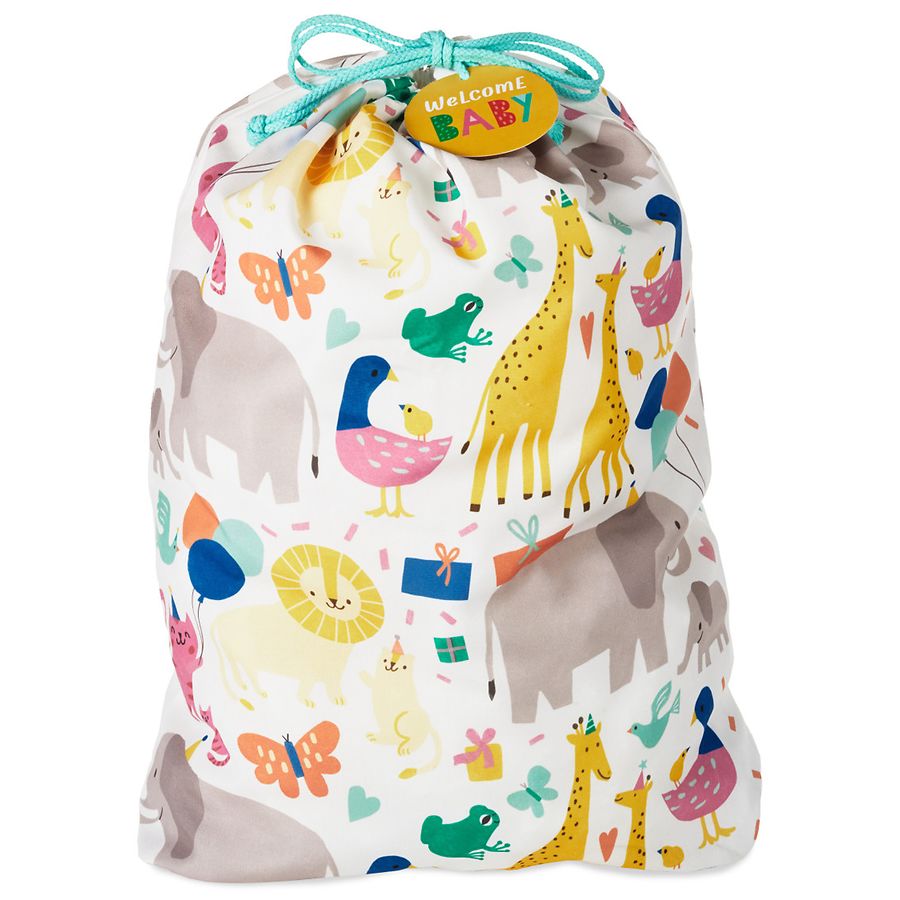Hallmark Large Fabric Gift Bag With Tag Welcome Baby