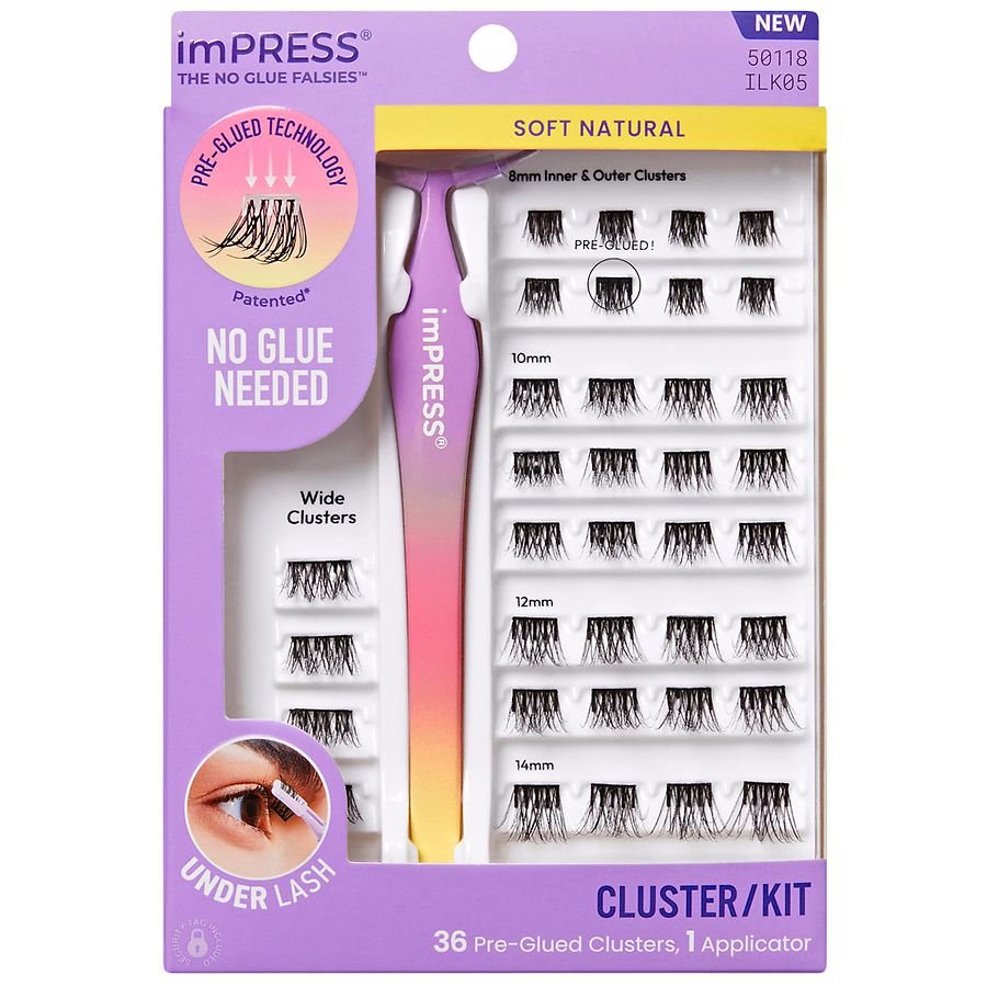 Kiss imPRESS No Glue False Lash Kit Soft Natural
