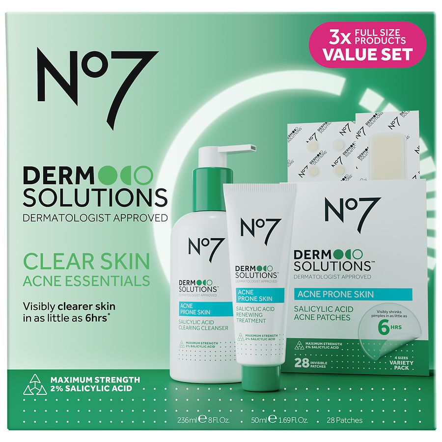 No7 Derm Solutions Salicylic Acid Clear Skin Acne Kit | Walgreens