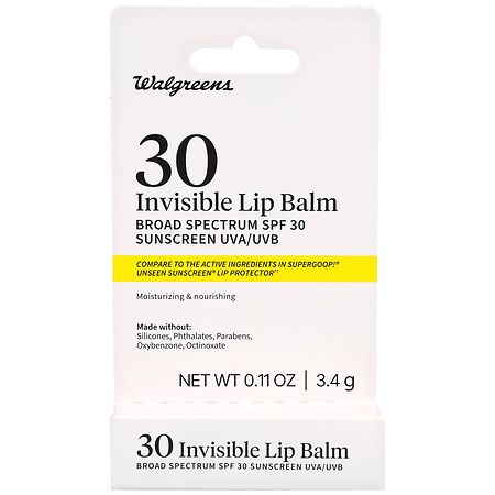 Walgreens Invisible Lip Balm SPF 30