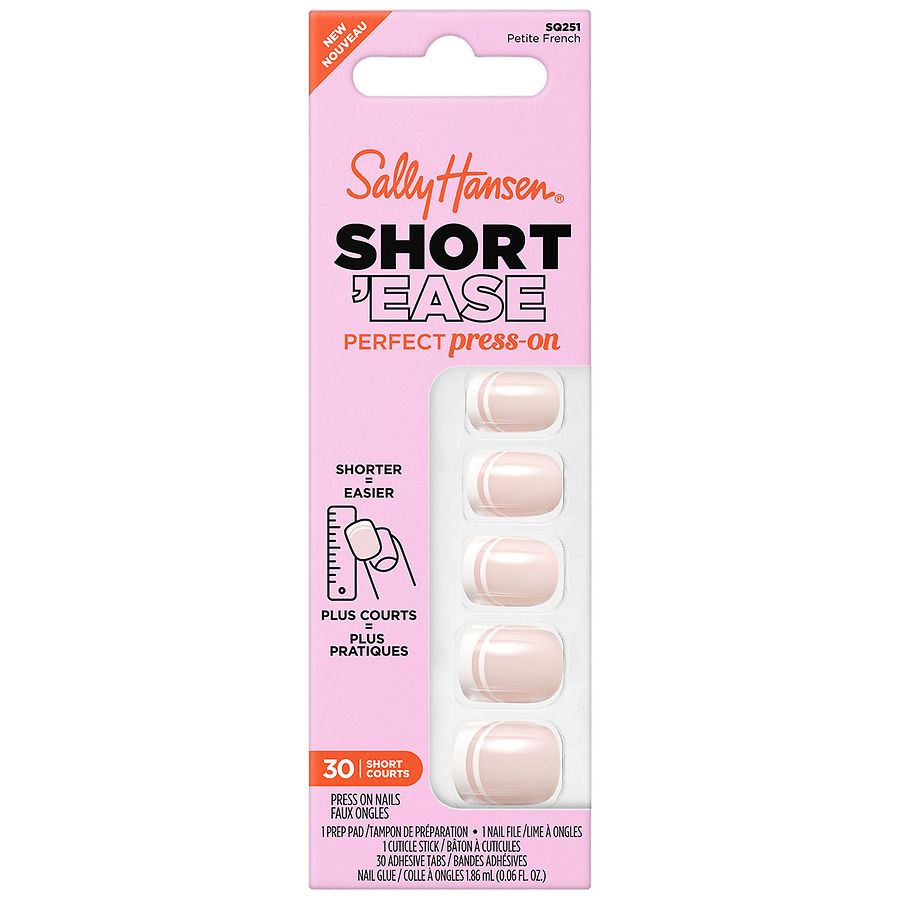 Sally Hansen Short'Ease Perfect Press-On Nails, Petite French