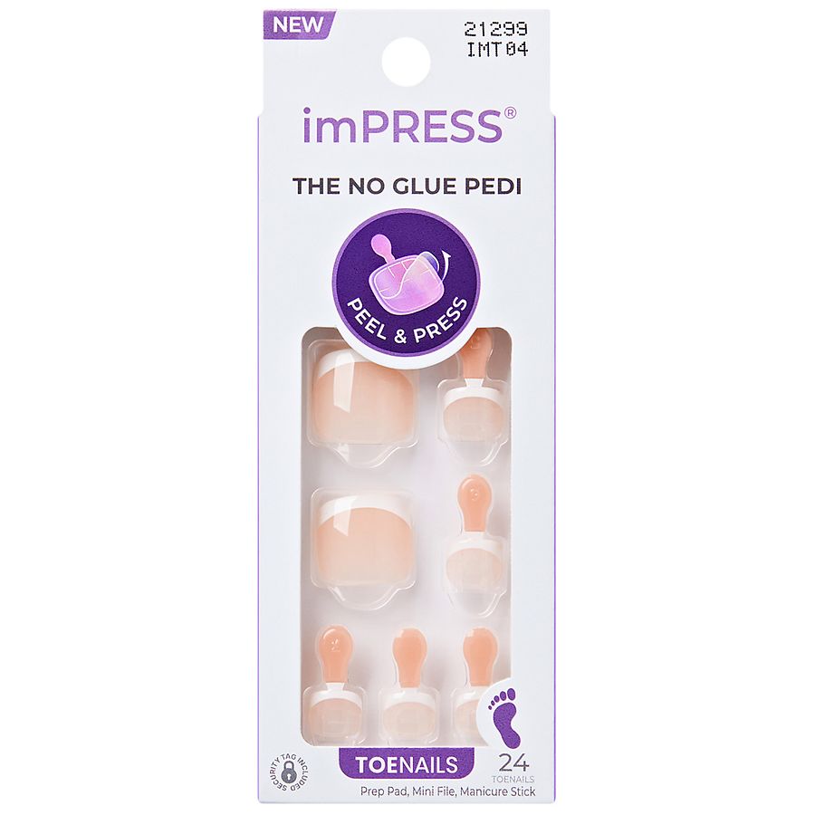 Kiss imPRESS Press On Toenails White French