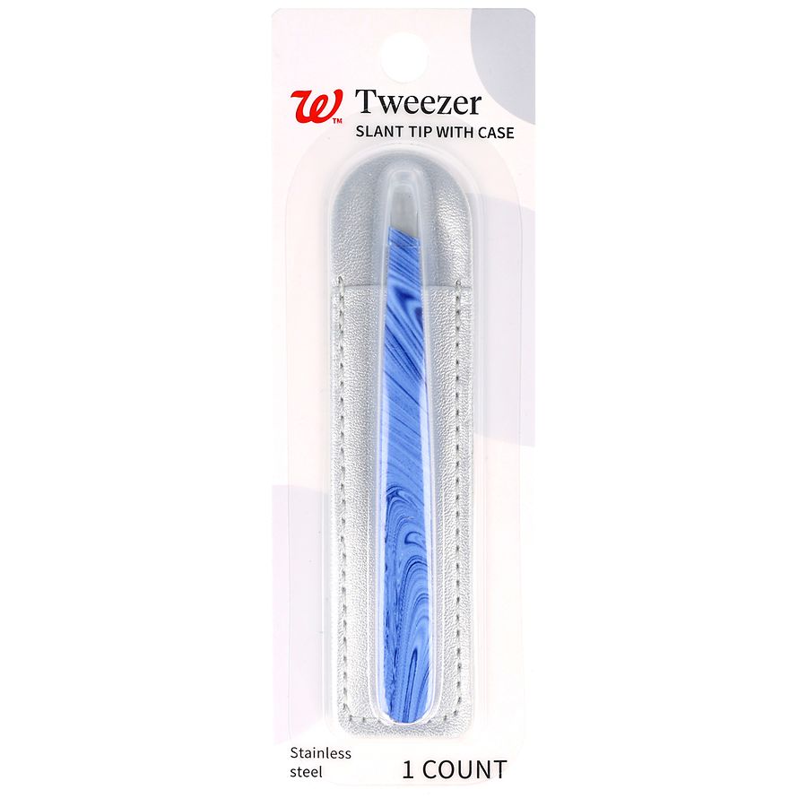 Walgreens Tweezer, Slant Tip with Case