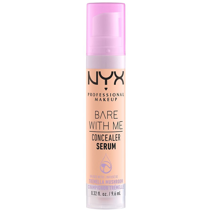 NYX Professional Makeup Bare With Me Concealer Serum, 24 Hours of Hydration, Medium Coverage Medium Vanilla