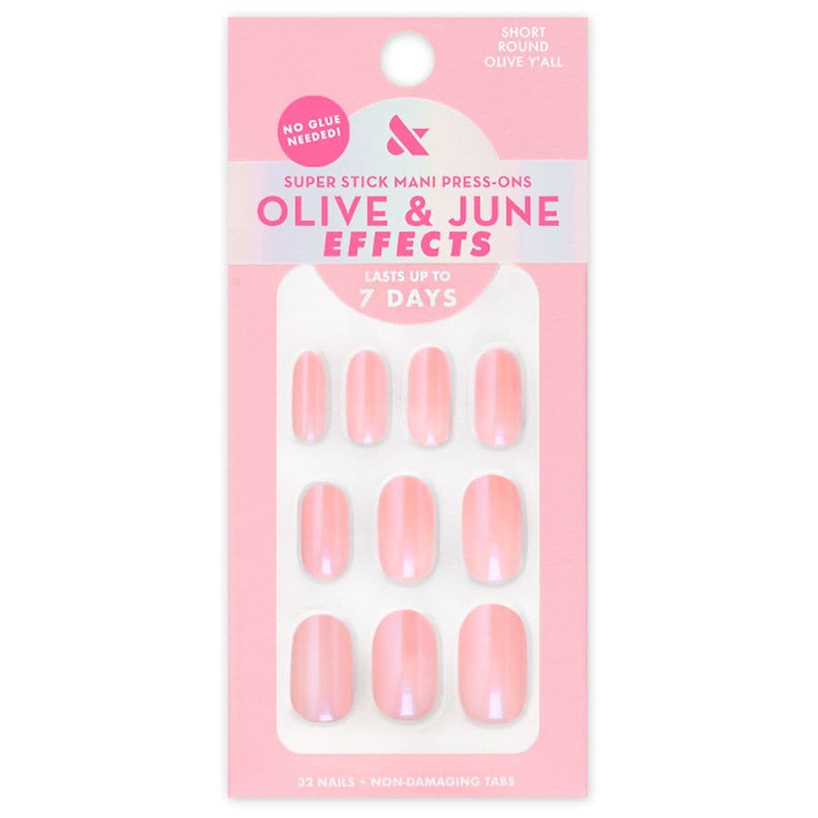 Olive & June Effects Super Stick Mani Press-Ons Short Round Olive Y'all