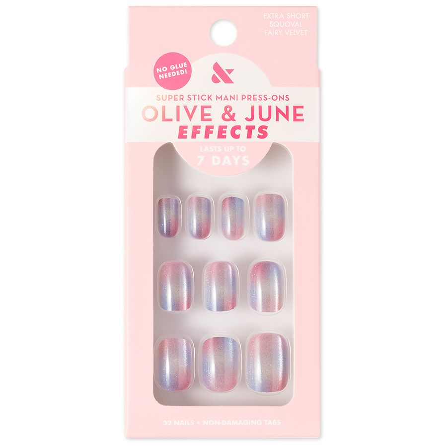 Olive & June Effects Super Stick Mani Press-Ons Extra Short Squoval Fairy Velvet