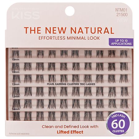 Kiss The New Natural False Eyelash Clusters Trio Lashes Pack Pearl Earring