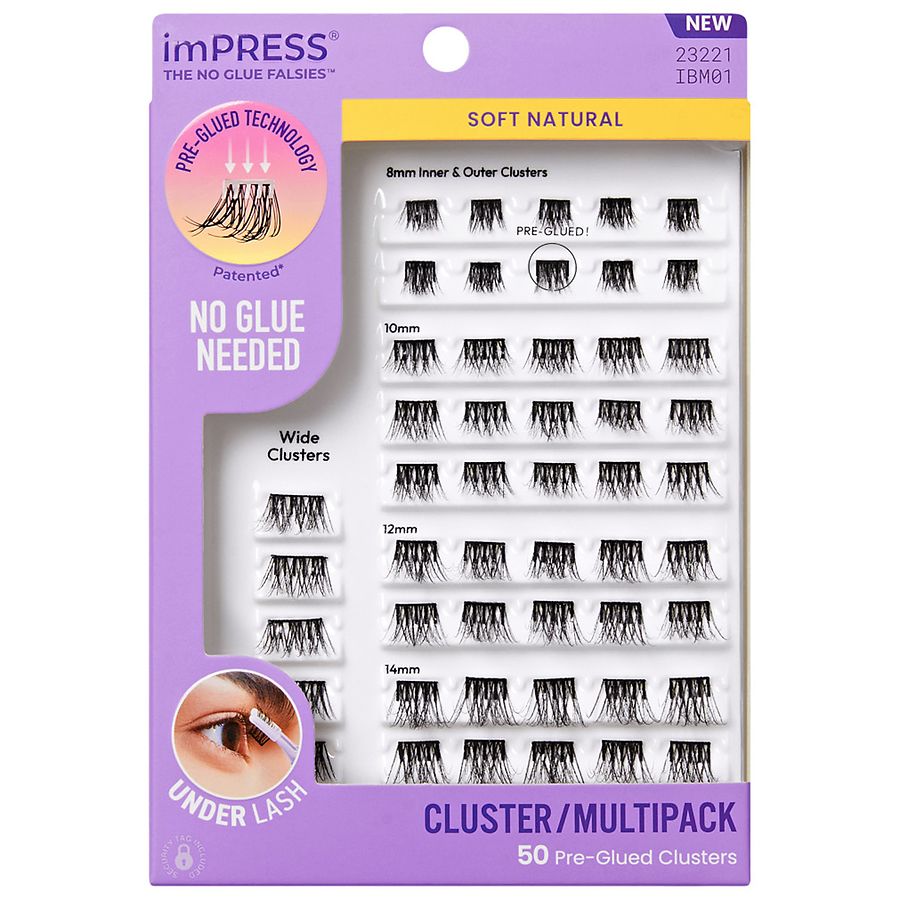 Kiss imPRESS Lash Clusters Kit, Soft Natural