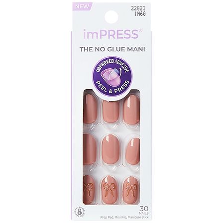 Kiss imPRESS Peel & Press Nails Short Oval - 1.0 set