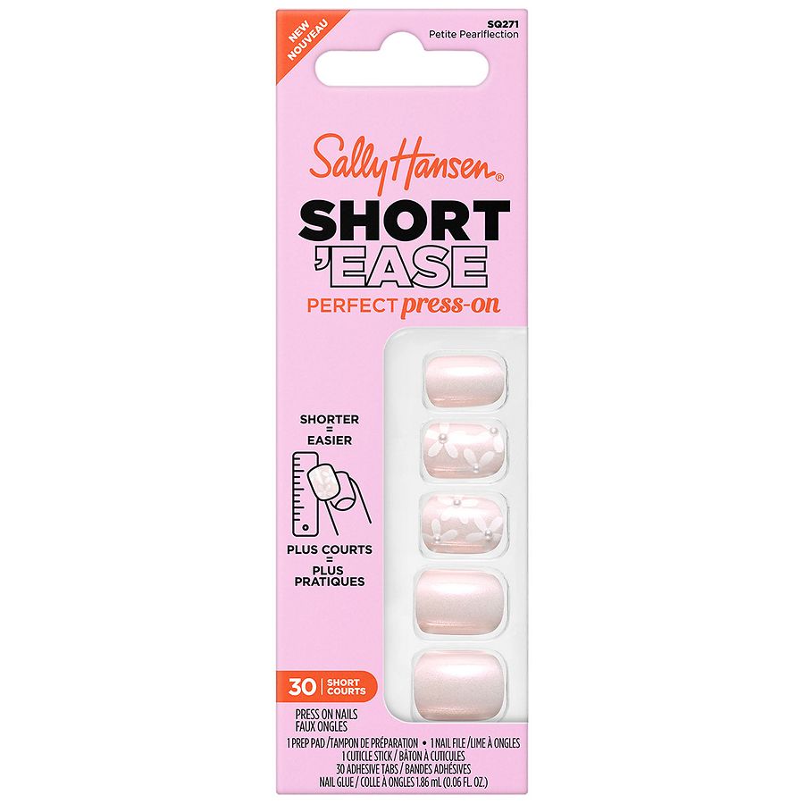 Sally Hansen Perfect Press-On Short'Ease Nails, Petite Pearlflection