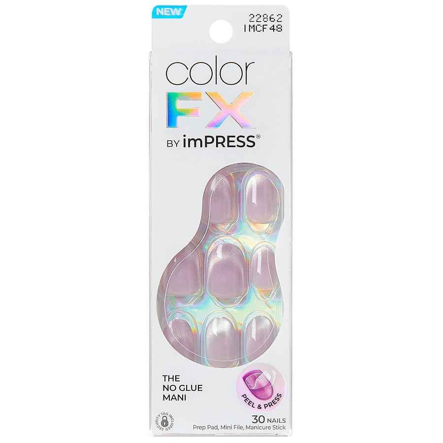 Kiss imPRESS Peel & Press Nails Short Oval Diamond Drip