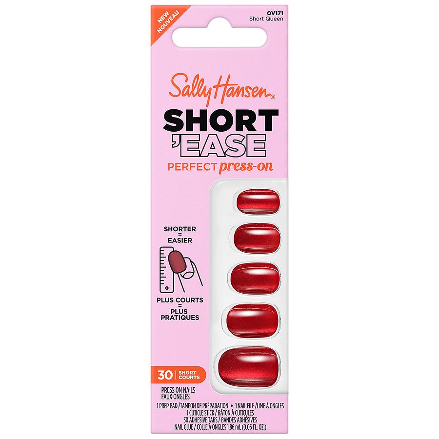 Sally Hansen Short' Ease Perfect Press-On Nails, Short Queen