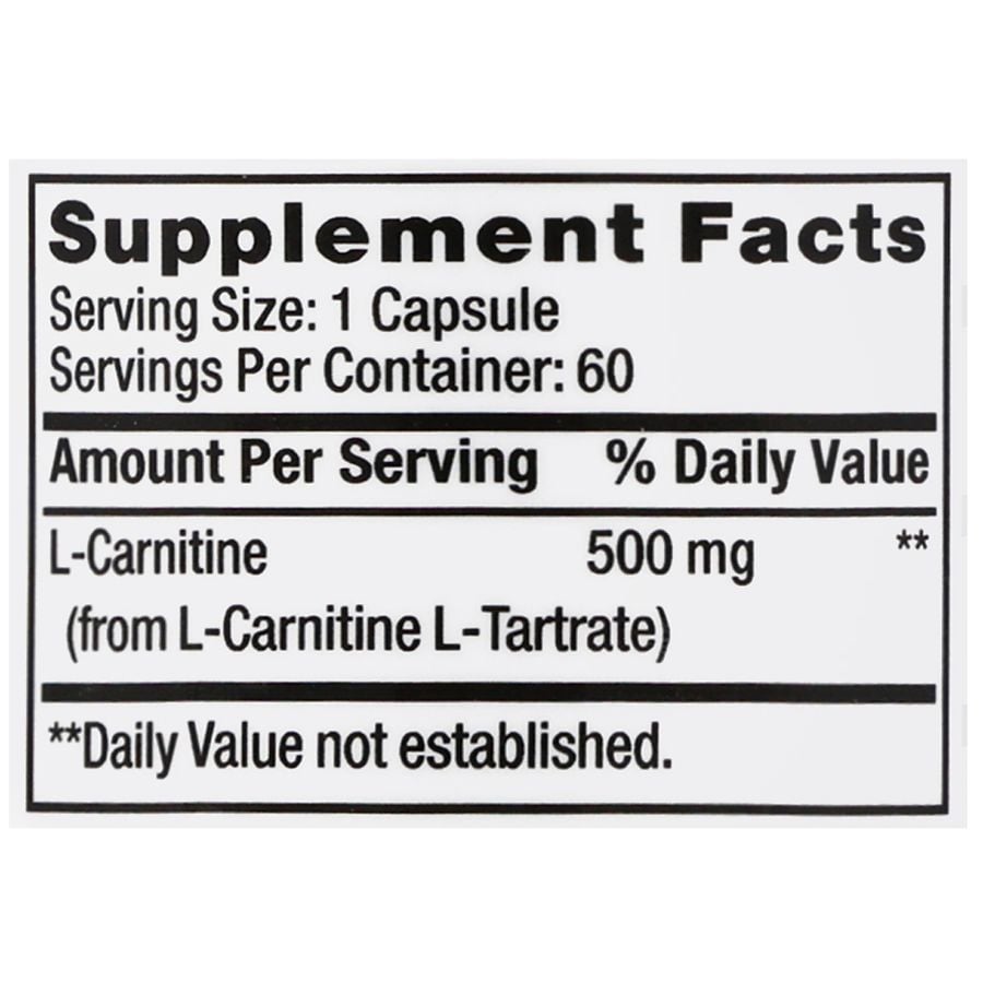 l carnitine walgreens Walgreens Free & Pure L-Carnitine 500 mg Capsules