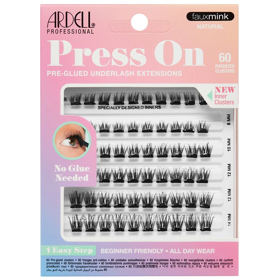 Ardell Press-On Pre-Glued Underlash Extensions Faux-Mink Natural