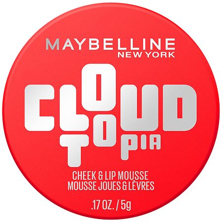 Maybelline New York Cloudtopia Cheek & Lip Mousse, Up To 14 Hour Color Divine Crimson