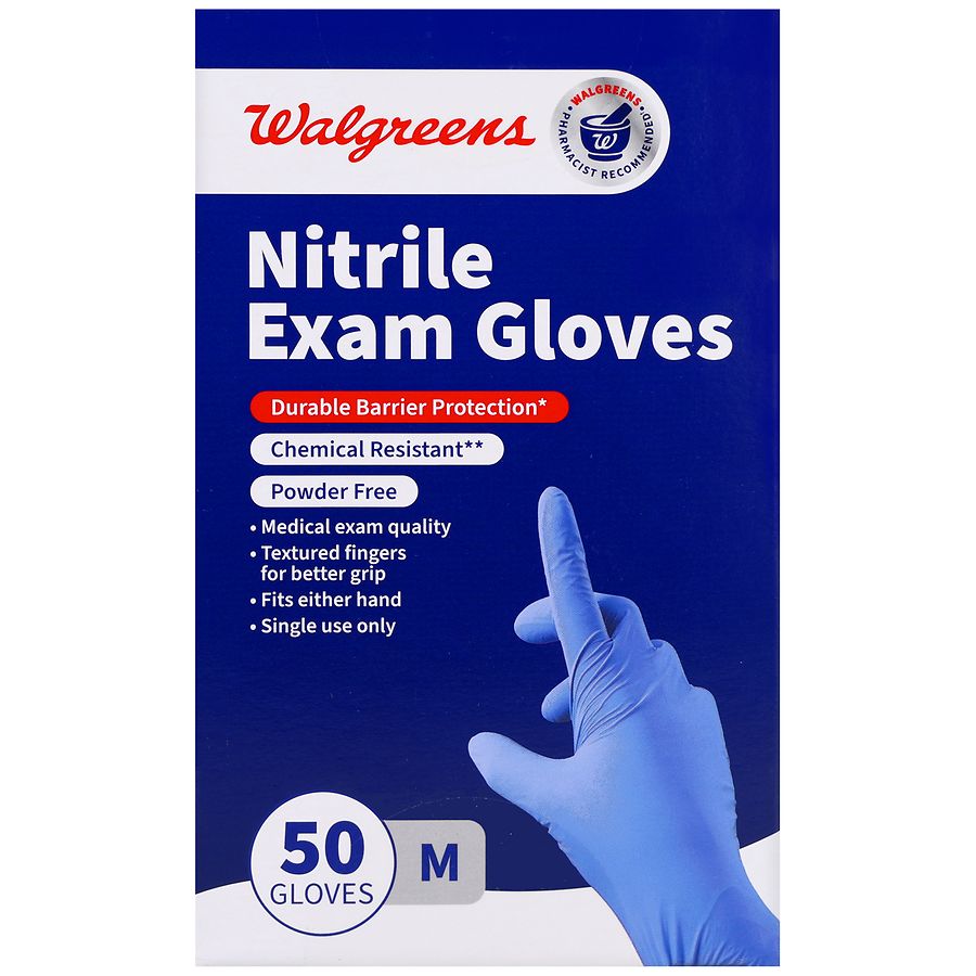 Walgreens Nitrile Exam Gloves M