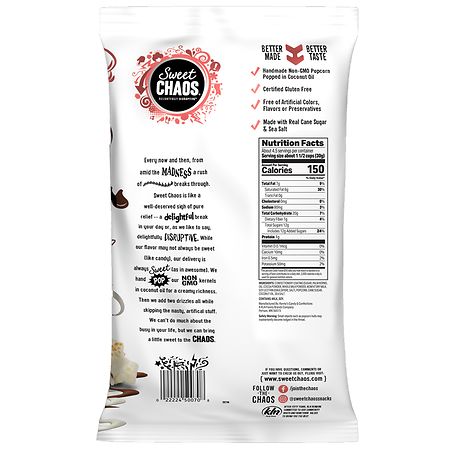 Kenny's Candy Sweet Chaos Drizzled Popcorn Black & White Chocolate