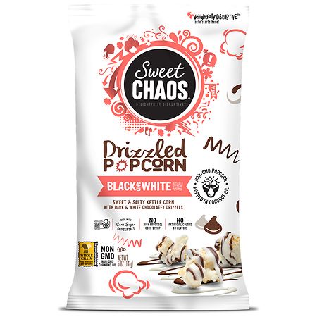 Kenny's Candy Sweet Chaos Drizzled Popcorn Black & White Chocolate