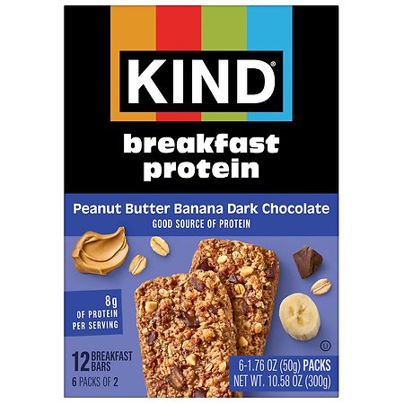 KIND Breakfast Protein Bars Dark Chocolate Peanut Butter Banana