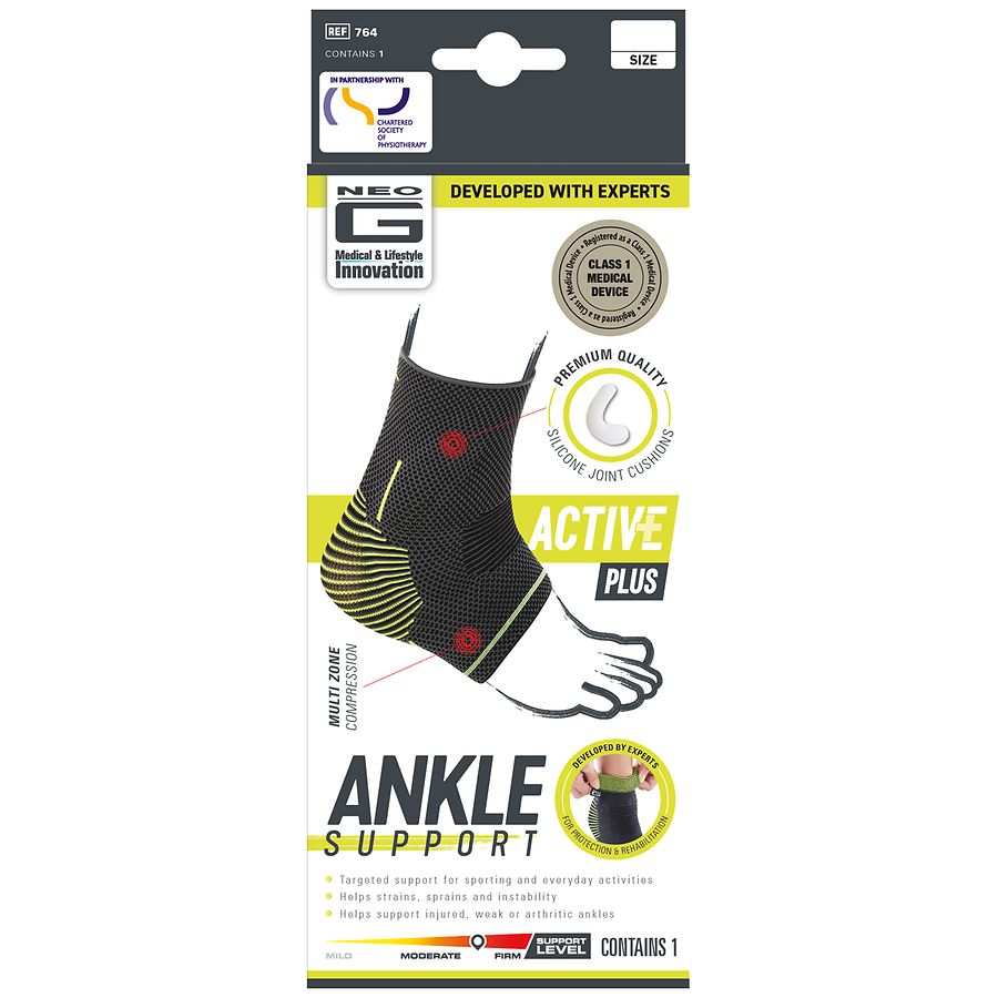 Neo G Active Plus Ankle Support Medium Black