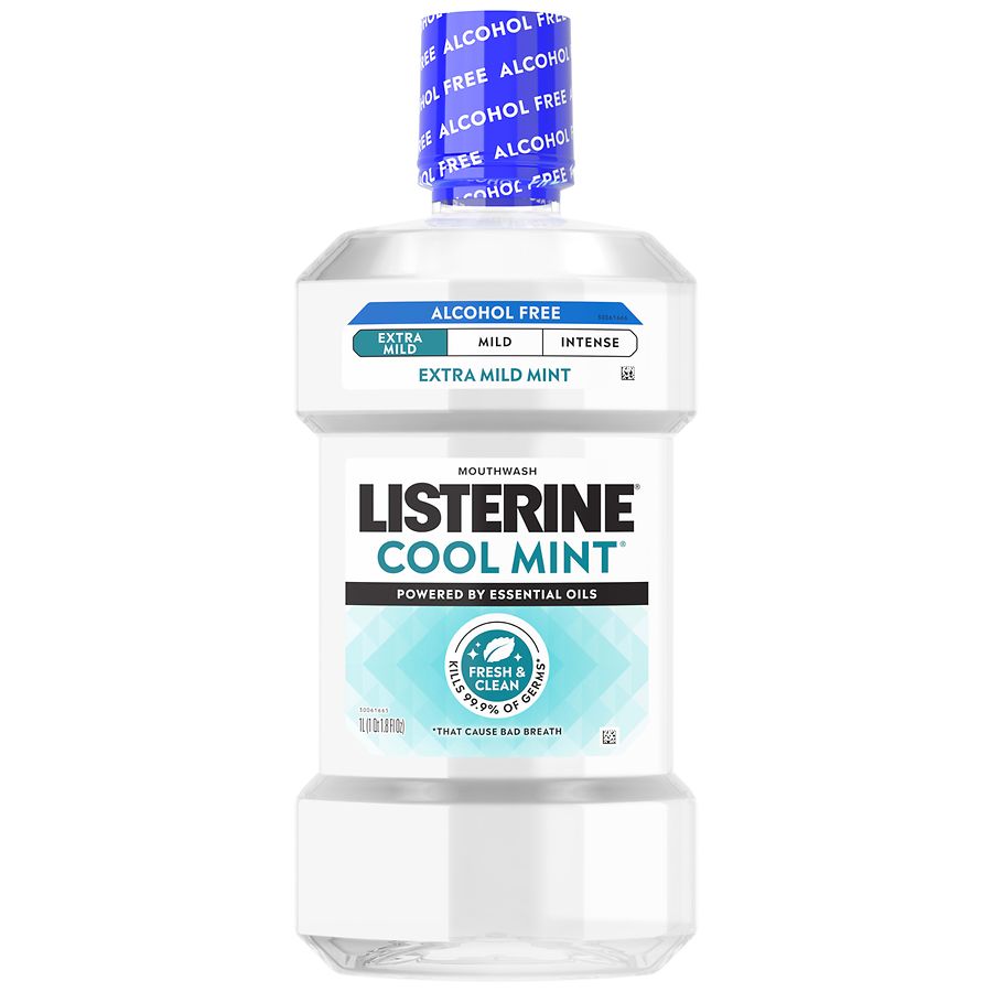 Listerine Cool Mint Alcohol Free Mouthwash Extra Mild Mint