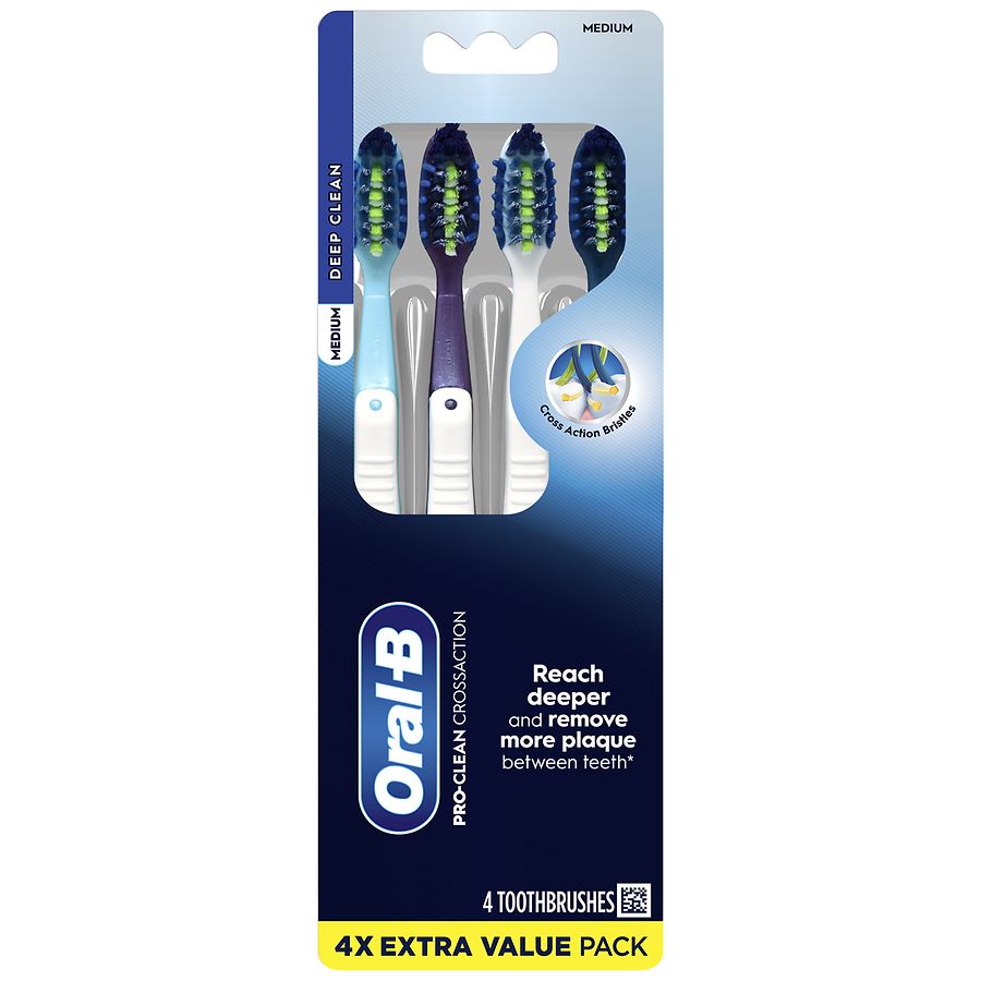 Oral-B Pro Clean Cross-Action Toothbrushes, Deep Plaque Removal
