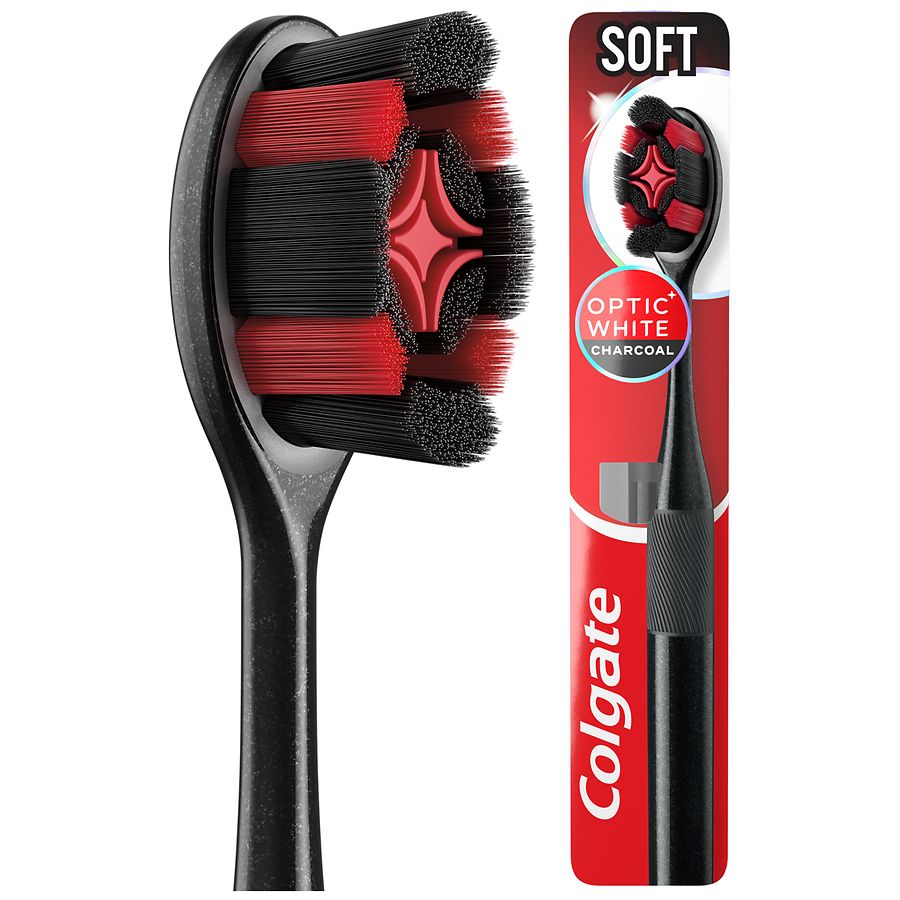 Colgate Optic White Soft Charcoal Toothbrush Soft Bristle