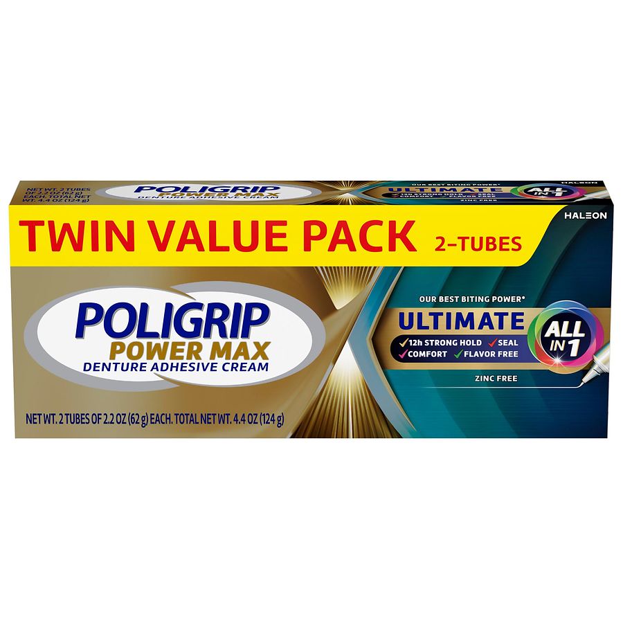 PoliGrip Power Max Ultimate Denture Adhesive Cream