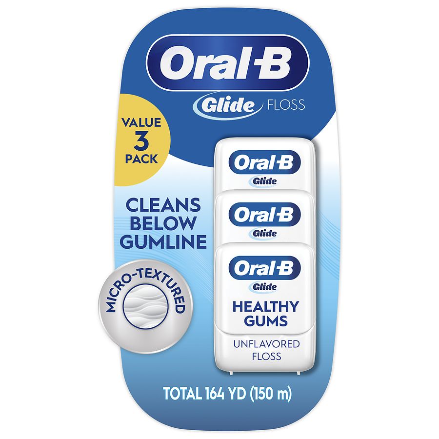 Oral-B Glide Healthy Gums Dental Floss, Smooth, Strong, Shred Resistant Unflavored