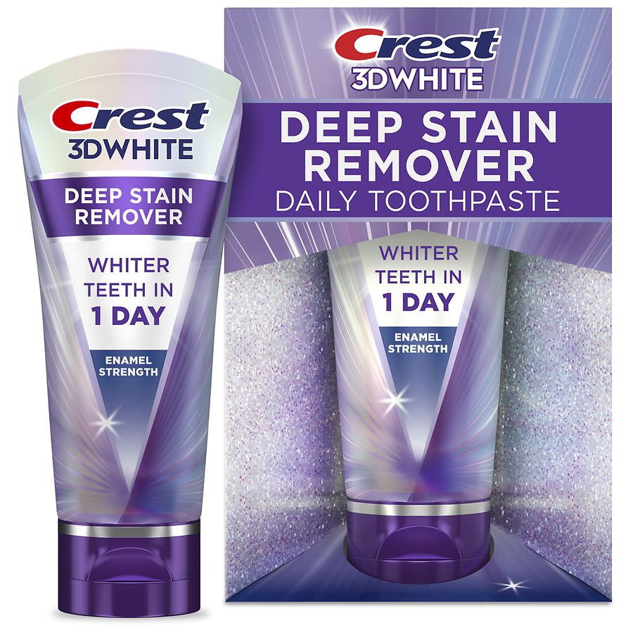 Crest 3D White Deep Stain Remover Enamel Strength Daily Toothpaste Fresh
