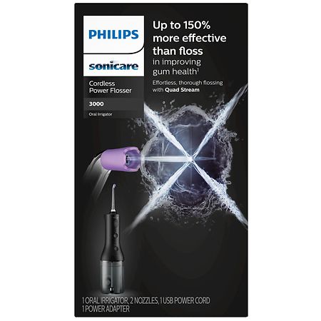 Philips Sonicare Cordless Power Flosser 3000 (HX3826/ 23) Black