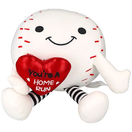 Playright Baseball with Heart Plush 7.5 Inch