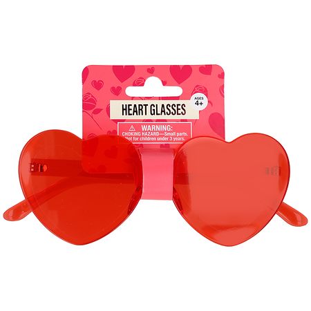 Festive Voice Heart Glasses Red