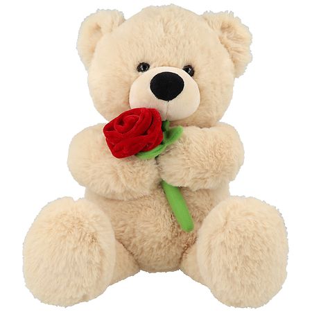 Playright Bear Plush with Rose 10 Inch - 1.0 ea