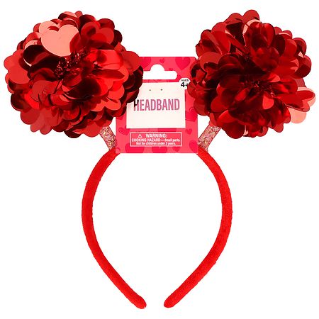 Festive Voice Headband, Pom Pom Hearts