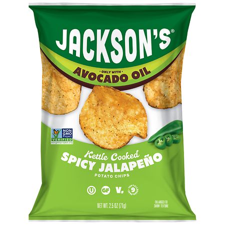 9126572 Spicy Jalapeno Kettle Cooked Potato Chips - 2.5 oz Bagged - Pack of 8