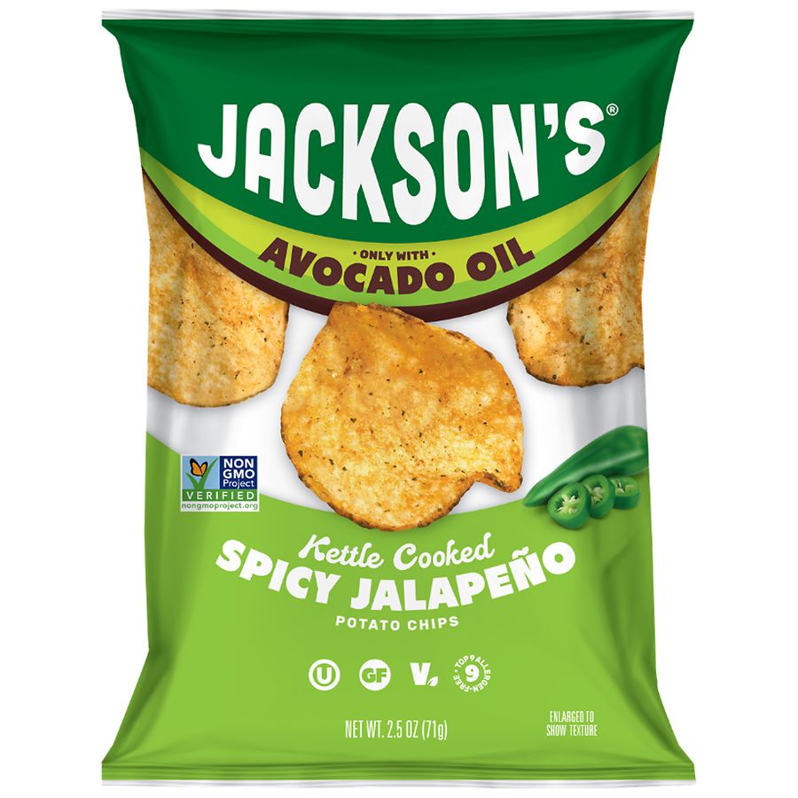 Jackson's Avocado Oil Kettle Potato Chips Spicy Jalapeno