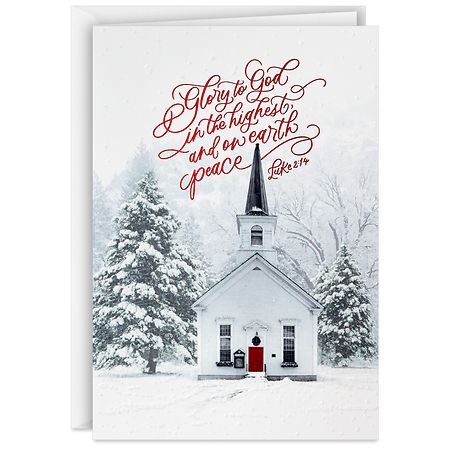 Hallmark Boxed Religious Christmas Cards (White Church in Snow), B33