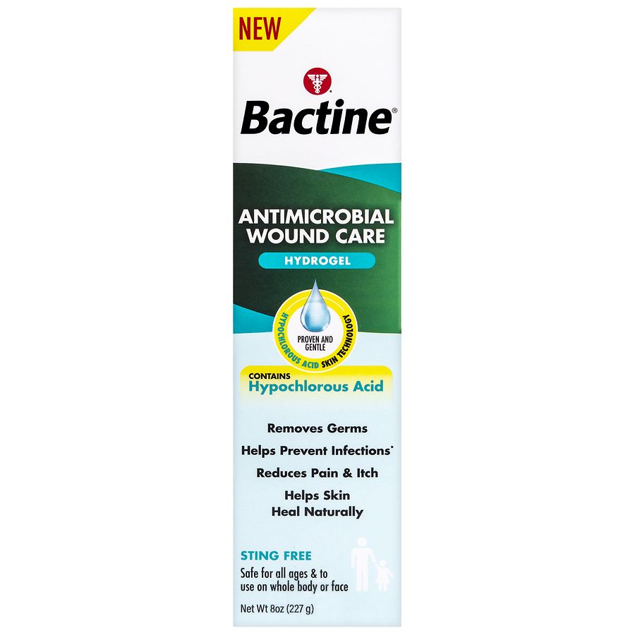 Bactine Antimicrobial Wound Care Hydrogel with Hypochlorous Acid, Accelerates Healing