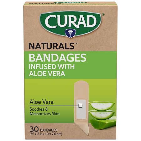 Curad Naturals Aloe Vera & Vitamin E Bandages 0.75 x 3 In