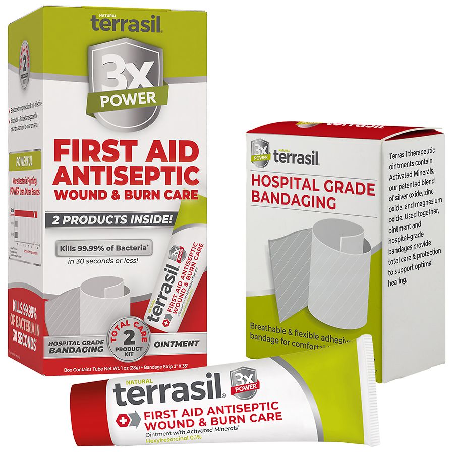 Terrasil First Aid Antiseptic 2-Product Total Care, Bandaging and