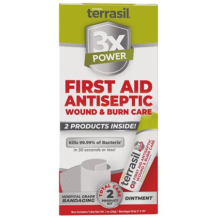 Terrasil First Aid Antiseptic 2-Product Total Care, Bandaging and Ointment
