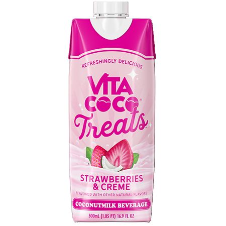 Vita Coco Treats Coconut Milk Beverage Strawberries & Creme - 16.9 oz