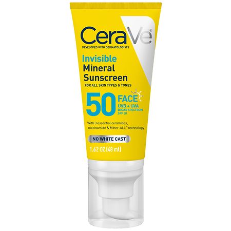 CeraVe Invisible Mineral Sunscreen Face Lotion SPF 50