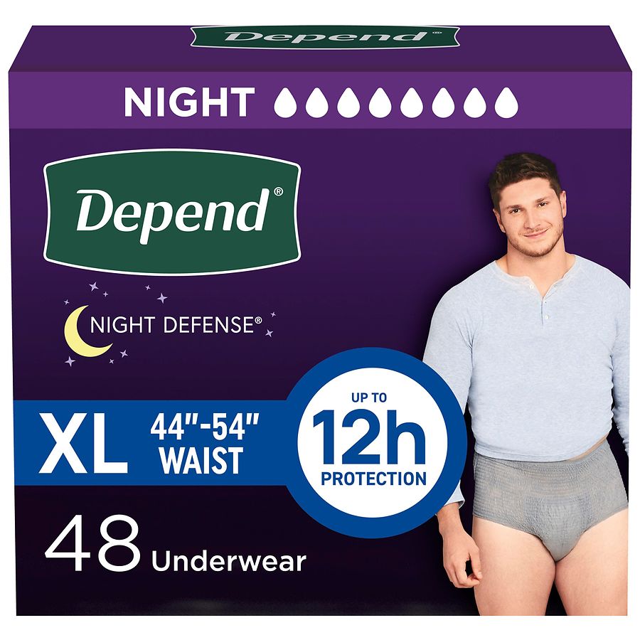 Depend Night Defense Adult Incontinence Underwear for Men