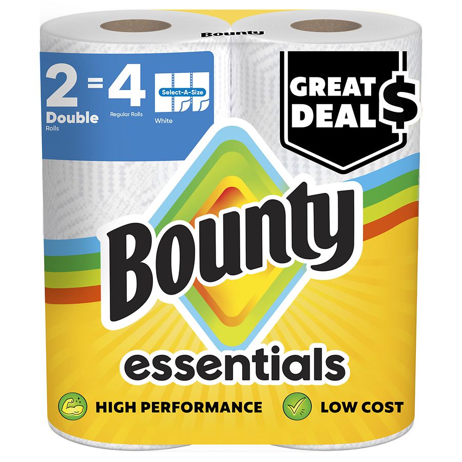 Bounty Essentials Select-A-Size Paper Towels, Double Rolls Double