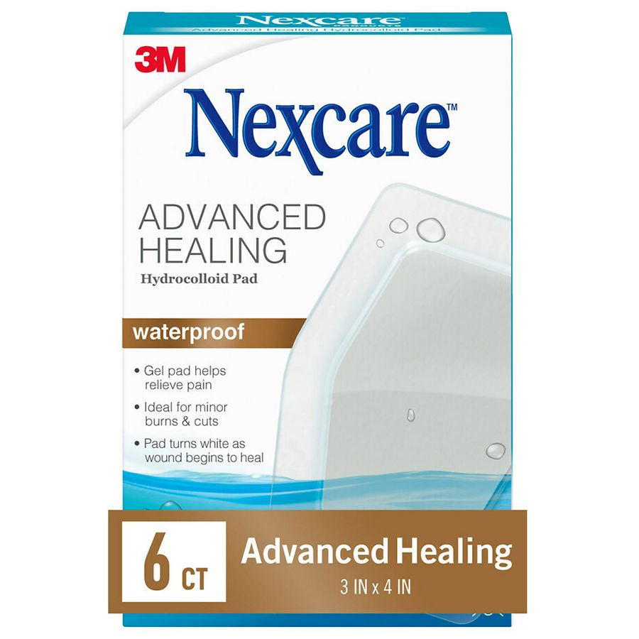 Nexcare Advanced Healing Waterproof Hydrocolloid Pads 3 x 4 Inch