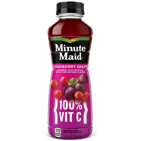 Minute Maid Flavored Juice Beverage Bottle Cranberry Grape