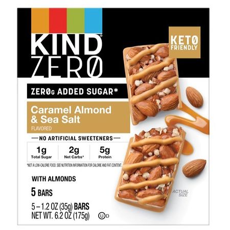 KIND Zero Sugar Caramel Almond & Sea Salt Bar - 1.2 oz x 5 pack
