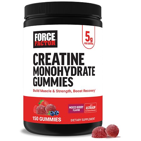 Force Factor Creatine Monohydrate Gummies with Astragin Mixed Berry